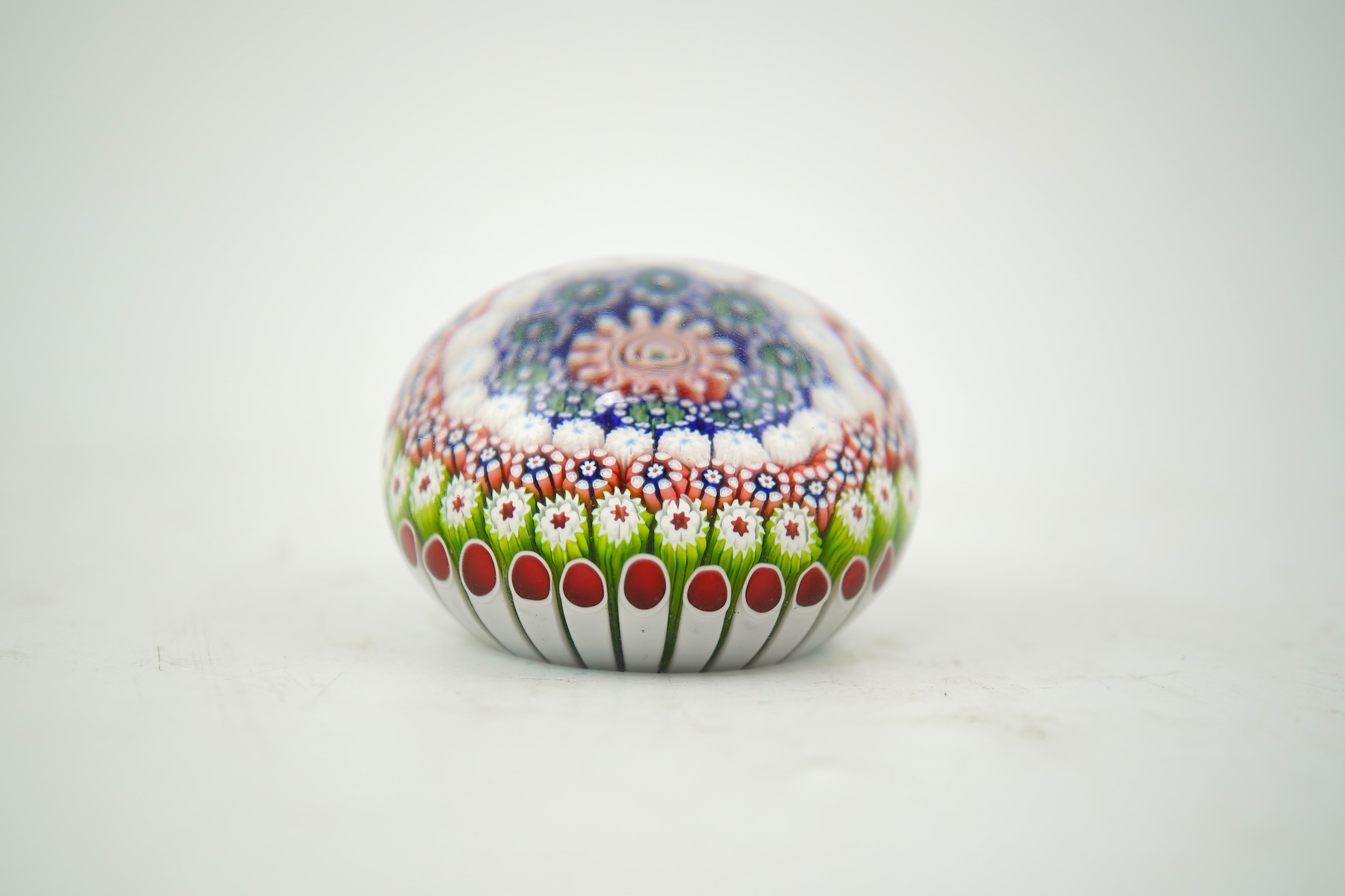 A rare St. Louis concentric millefiori paperweight, mid 19th century